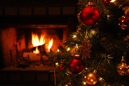 Christmas tree by the fire