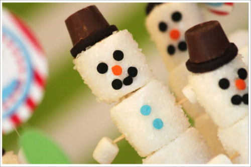 Sugary snow men marshmallows Sugary snow men marshmallows