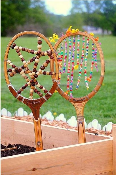 colorful beaded tennis rockets