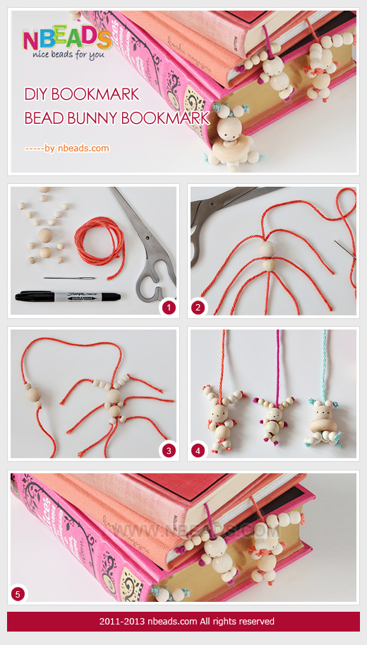 DIY Bookmark - Bead Bunny Bookmark