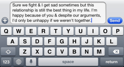 Id only be unhappy if we werent together