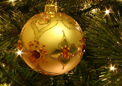 Gold christmas ornament