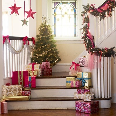 Holiday stair presents