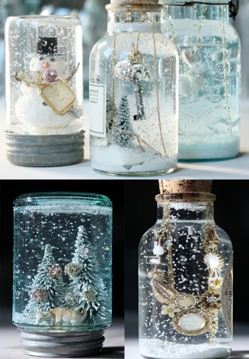 Jar snow globes Jar snow globes