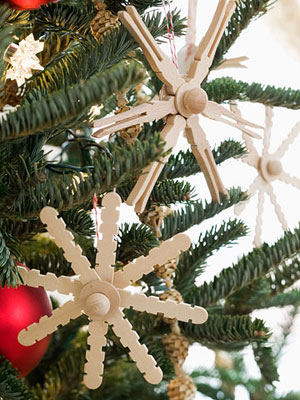 Popsicle stick snowflake ornament