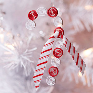Candy cane ornament