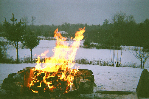 Fire in the snow