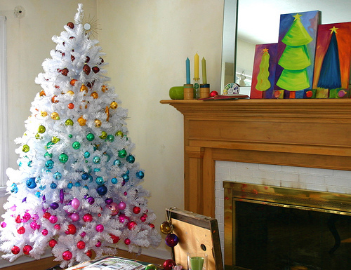 White Colorful Christmas Tree White Colorful Christmas Tree