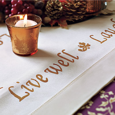 Stenciled runner