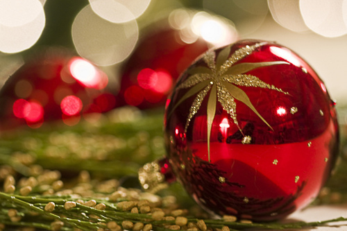 Red and gold ornament