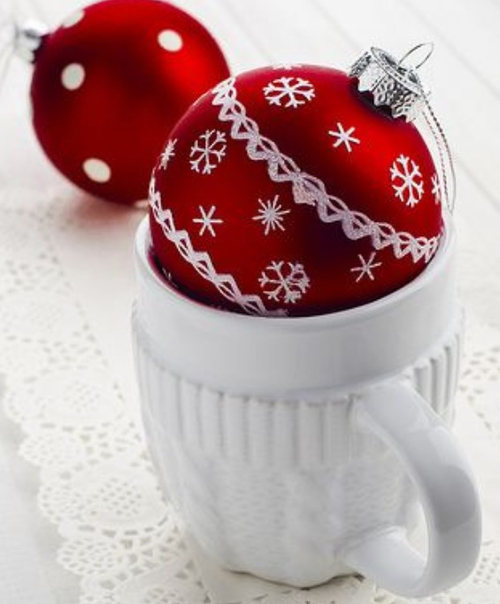 Red and white ornaments