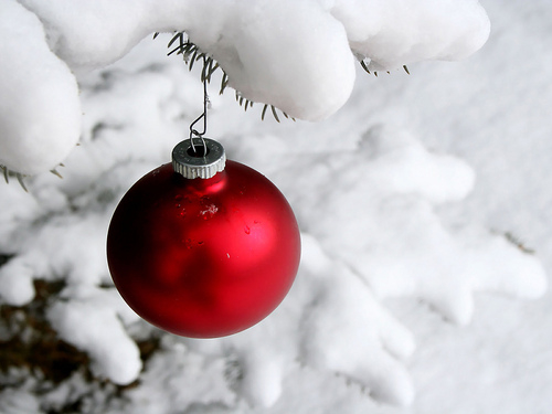 Red snow ornament Red snow ornament