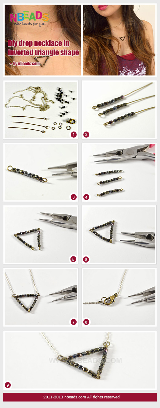 DIY Drop Necklace in Inverted Triangle Shape