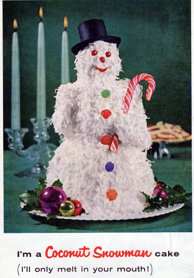 Coconut snowman cakes Coconut snowman cakes