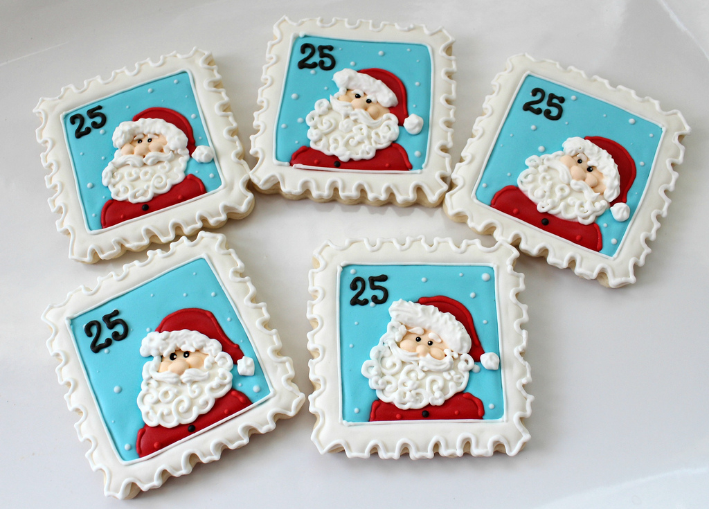 Santa stamp cookies Santa stamp cookies