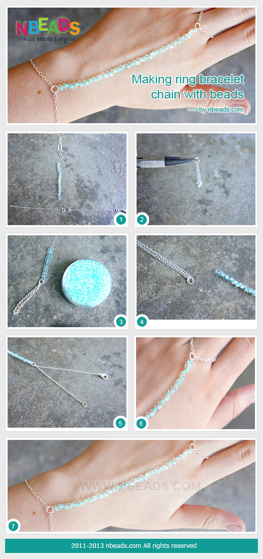 Making Ring Bracelet Chain with Beads