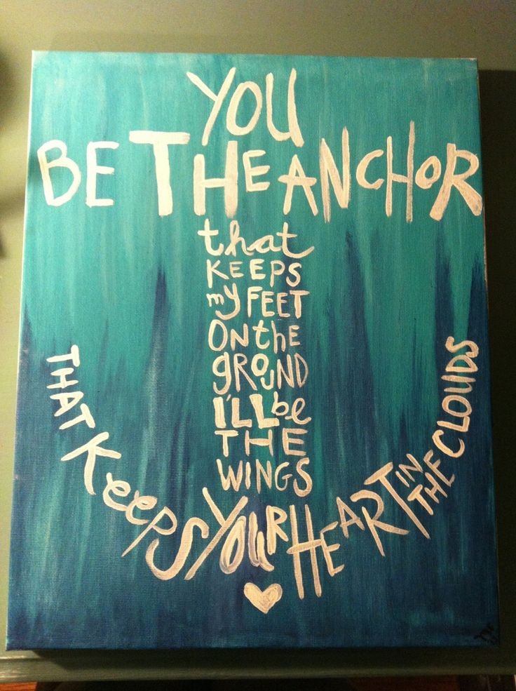 You be the anchor... You be the anchor...