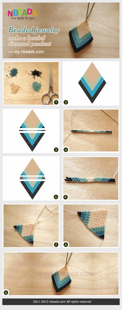 Beaded Jewelry - Make A Beaded Diamond Pendant