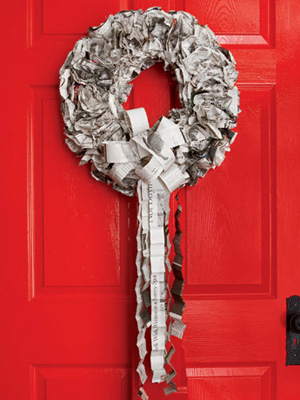 Newspaper wreath