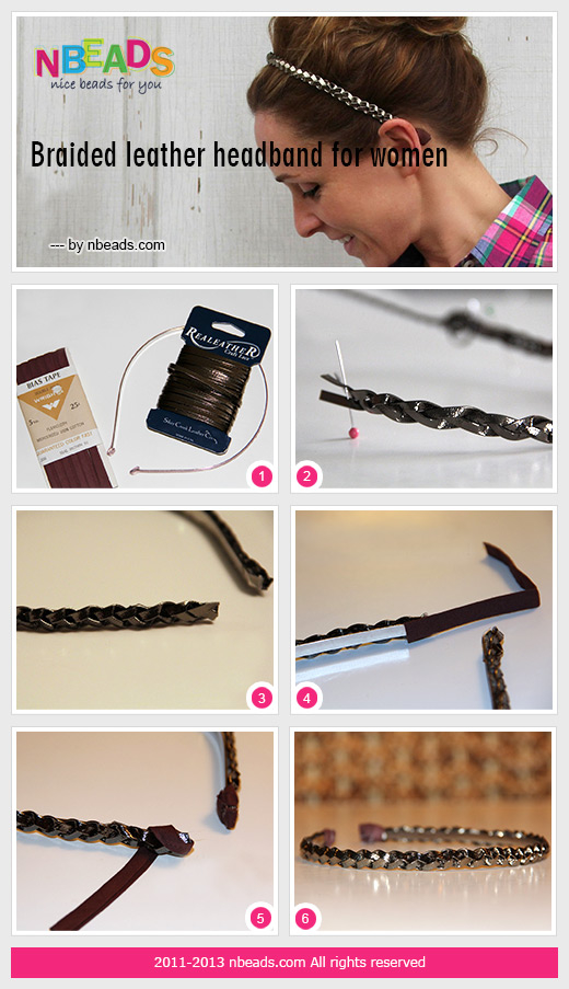 Braided Leather Headband for Women