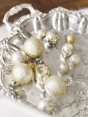 Vintage Ornaments on a Tea