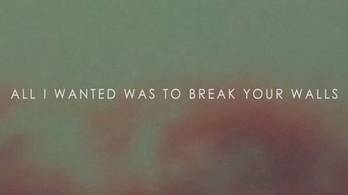 All i wanted was to break your walls All i wanted was to break your walls