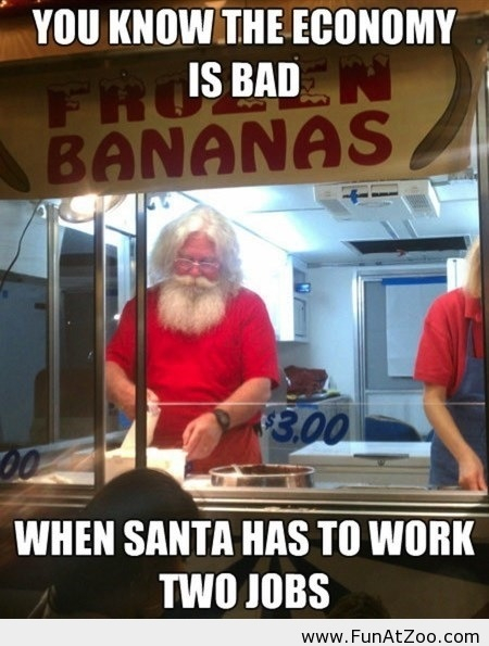 Santa has to work two jobs Santa has to work two jobs