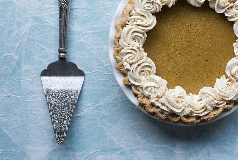 Boozy pumpkin eggnog pie