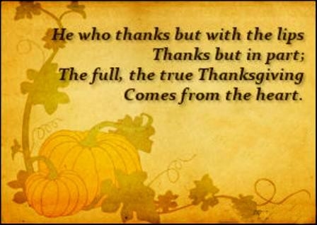 True Thanksgiving Comes from the Heart True Thanksgiving Comes from the Heart