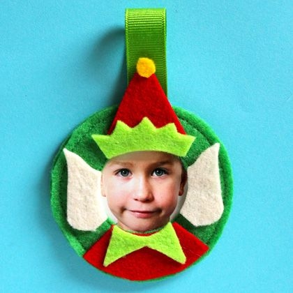Elf photo ornament