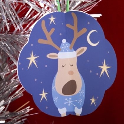 Holiday bell and reindeer paper ornaments