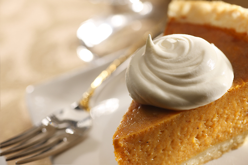 Slice of pumpkin pie