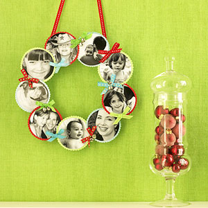 Family photo wreath
