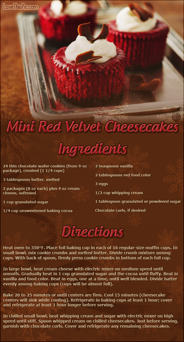 Mini red velvet cheesecakes