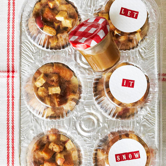 Caramel apple bread pudding