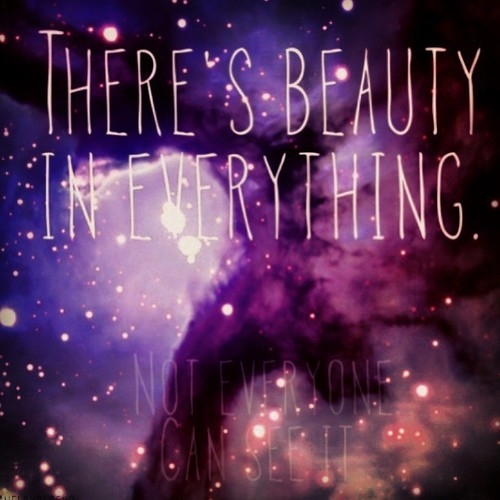 Theres beauty in everything