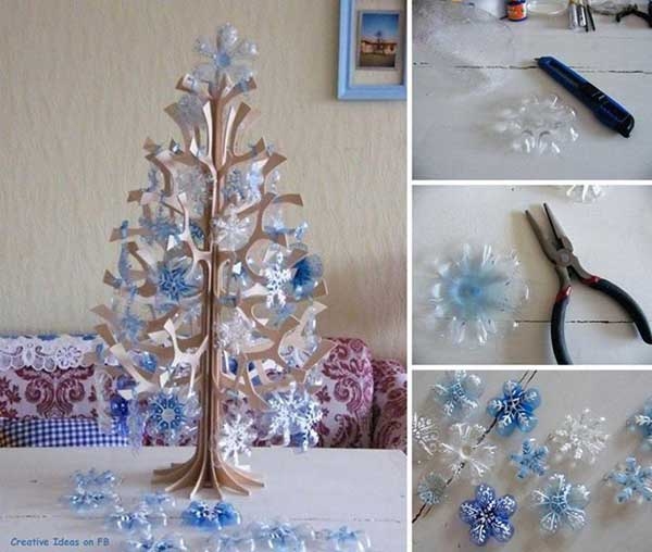 Snowflakes from plastic bottles Snowflakes from plastic bottles