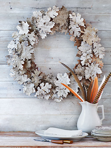 Birch bark leaf wreath Birch bark leaf wreath