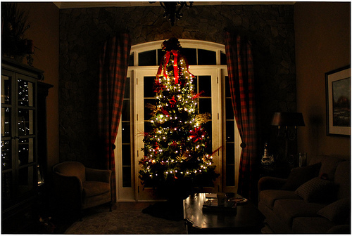 Christmas tree in the dark Christmas tree in the dark