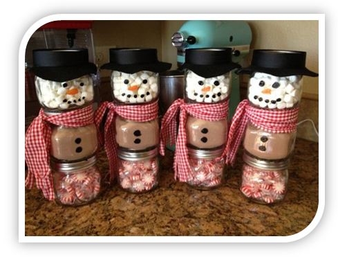 Snowman christmas jar