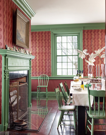 Christmas colored dining
