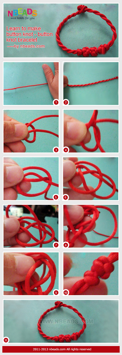 Learn to Make Button Knot - Button Knot Bracelet