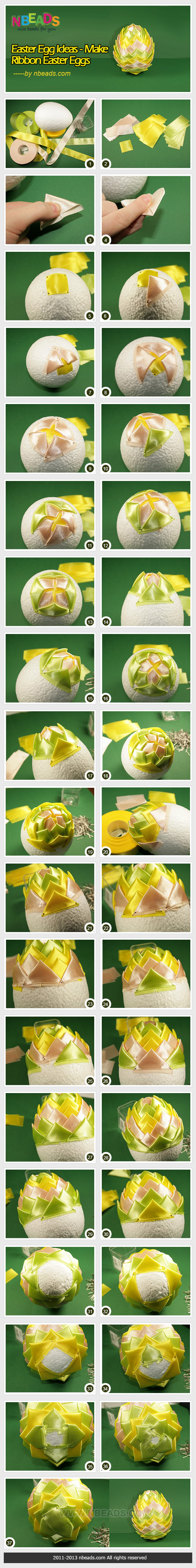 Easter Egg Ideas - Make Ribbon Easter Eggs
