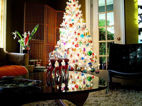 Pretty white christmas tree