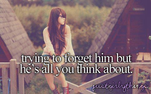 Trying to forget him
