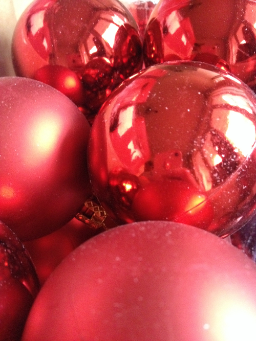 Large red ornaments