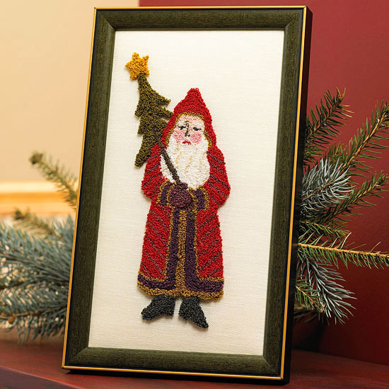 Needle punch santa portrait