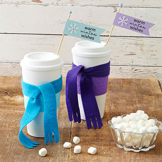 Felt scarf cup wraps