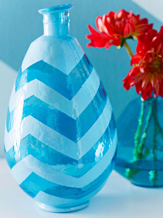 Icy Chevron Vase