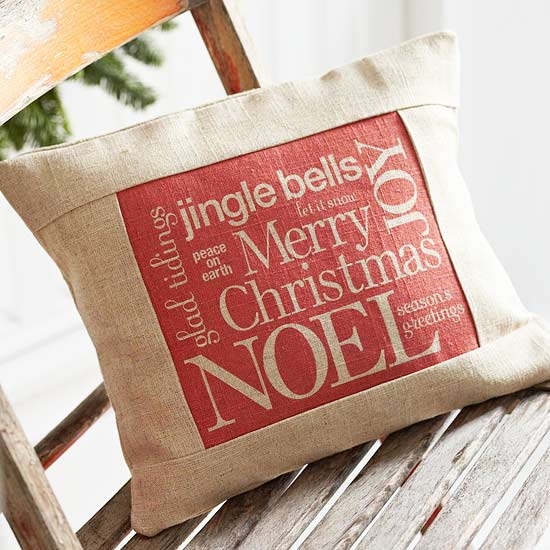 Christmas words pillow